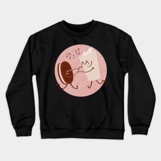 Dancing cookie and milk Crewneck Sweatshirt